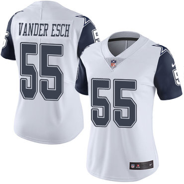 Women's Dallas Cowboys #55 Leighton Vander Esch Navy/White Vapor Untouchable Limited Stitched Jersey(Run Small）